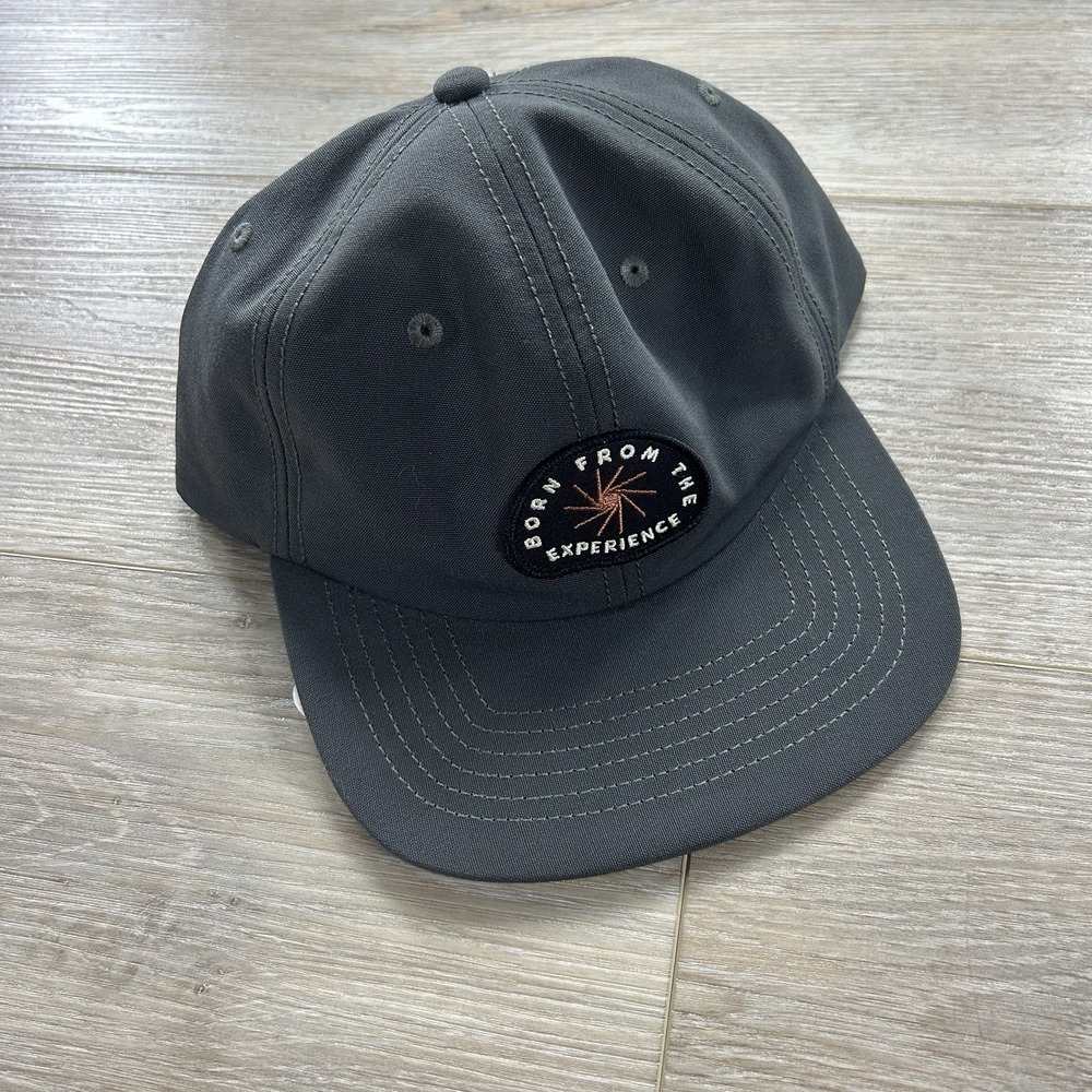 PrAna Gazin Patch Hat Cap Snapback Charcoal Mens One Size Logo Baseball Hat